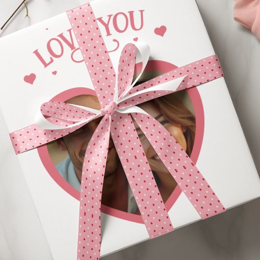 Valentinstag pinkfarbene Liebe Satinband