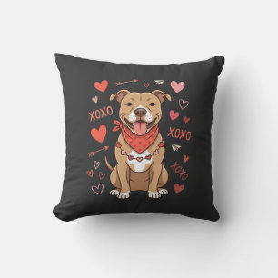 Valentinstag Pitbull Hund XOXO Liebesdesign Kissen