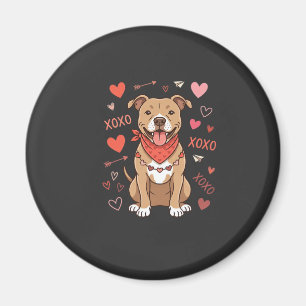 Valentinstag Pitbull Hund XOXO Liebesdesign Magnet
