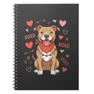 Valentinstag Pitbull Hund XOXO Liebesdesign Notizblock
