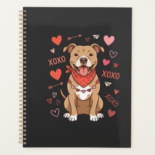 Valentinstag Pitbull Hund XOXO Liebesdesign Planer