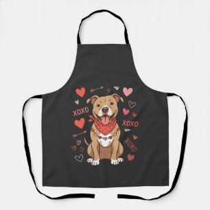 Valentinstag Pitbull Hund XOXO Liebesdesign Schürze