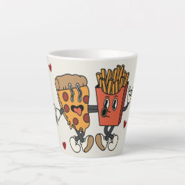 Valentinstag "Pizza and Fried Potato Match" Milchtasse