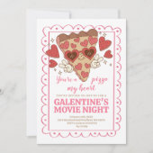 Valentinstag Pizza Party Einladung (Vorderseite)