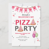 Valentinstag Pizza-Party Einladung (Vorderseite)