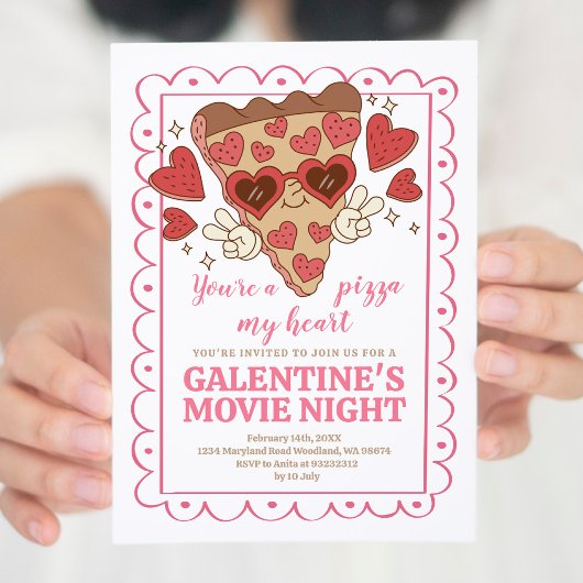 Valentinstag Pizza Party Einladung