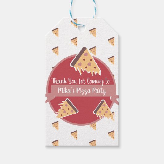 Valentinstag Pizza Party Kids Party Geschenkanhänger (Vorderseite)