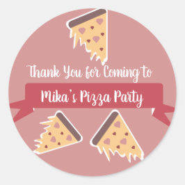 Valentinstag Pizza Party Kids Party Runder Aufkleber
