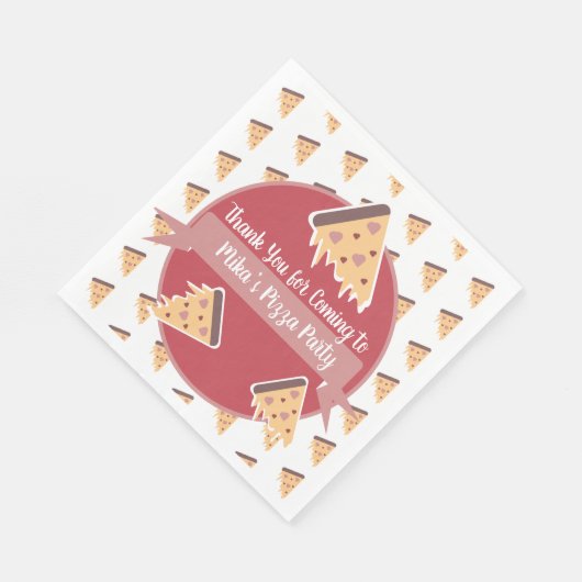Valentinstag Pizza Party Kids Party Serviette (Ecke)