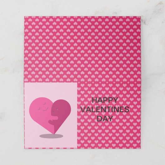 Valentinstag Platzkarte (Außenseite Aufgefaltet)