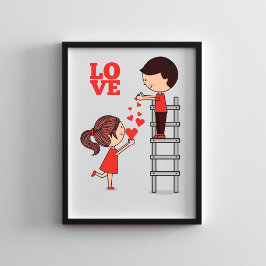 "Valentinstag PNG Kunst - Romantische Grafik" Poster