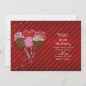 Valentinstag Pop Geburtstagsparty Einladung (Vorderseite)