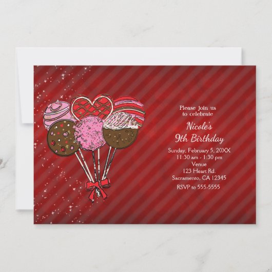 Valentinstag Pop Geburtstagsparty Einladung (Vorderseite)