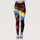 Valentinstag Pop Herz Leggings (Vorderseite)