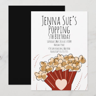 Valentinstag-Popcorn-Kino-Party zum Geburtstag Einladung