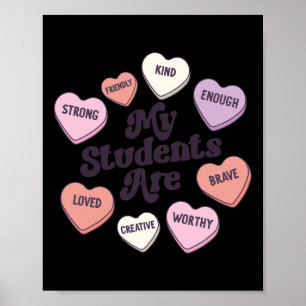Valentinstag Positive Affirmations Candy Hearts Poster
