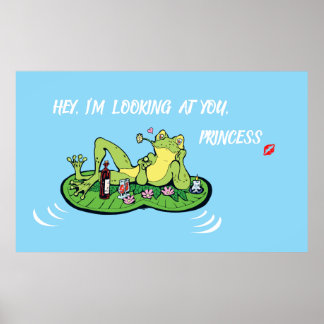 Valentinstag Poster Liebe Funny Princess Frog