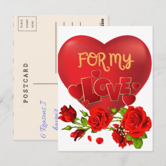 Valentinstag Postkarte (Vorne/Hinten)