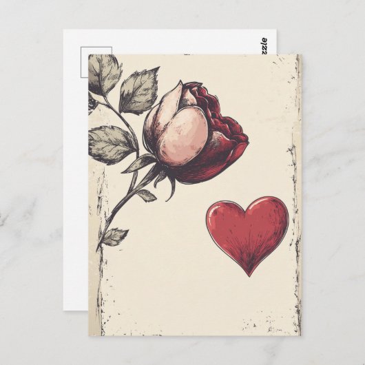 Valentinstag Postkarte (Vorne/Hinten)