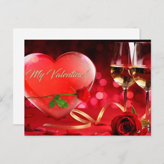 Valentinstag Postkarte (Vorne/Hinten)