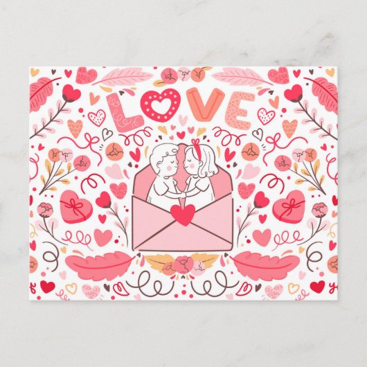 Valentinstag Postkarte (Vorderseite)