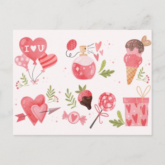 Valentinstag Postkarte (Vorderseite)