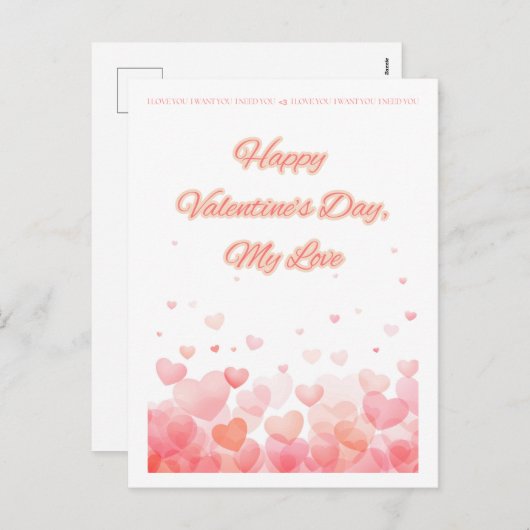Valentinstag Postkarte (Vorne/Hinten)