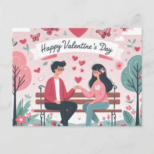 Valentinstag Postkarte (Vorderseite)