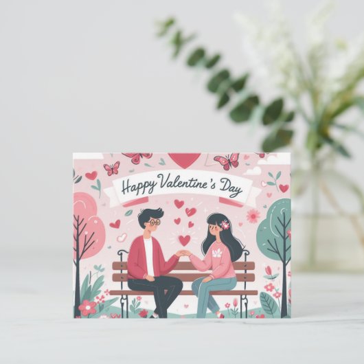 Valentinstag Postkarte (Stehend Vorderseite)