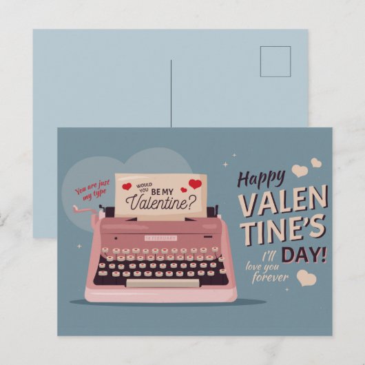 Valentinstag Postkarte (Vorne/Hinten)