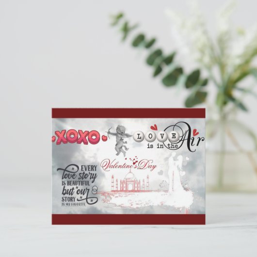 Valentinstag Postkarte (Stehend Vorderseite)