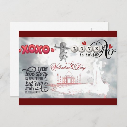 Valentinstag Postkarte (Vorne/Hinten)