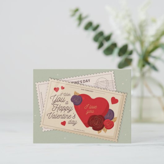 Valentinstag Postkarte (Stehend Vorderseite)