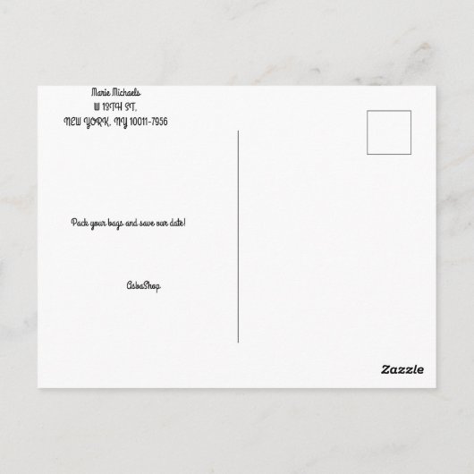 Valentinstag Postkarte (Rückseite)