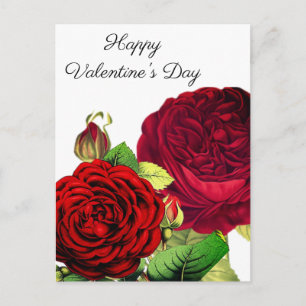 Valentinstag-Postkarte mit alten roten Rosen Feiertagspostkarte