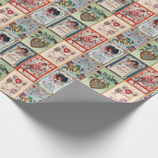 Valentinstag Postkarten Vintag Retro Geschenkpapier (Ecke)