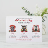 Valentinstag-Progressive-Dinnerparty Einladung (Stehend Vorderseite)