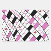 Valentinstag Puzzle Grid Hearts Geschenkpapier Set (Vorderseite)