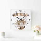 Valentinstag Quadratische Wanduhr (Zuhause)