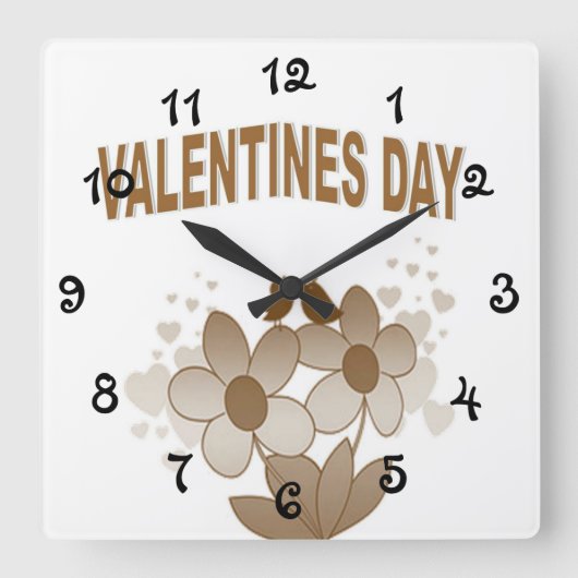 Valentinstag Quadratische Wanduhr (Vorderseite)