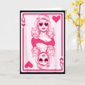 Valentinstag Queen Of Hearts Mädchen Bff Galentin Karte (Gelbe Blume)