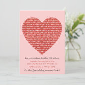 Valentinstag quinceanera Einladungen Geburtstag (Stehend Vorderseite)