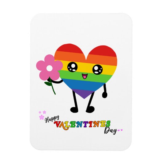 Valentinstag Rainbow Heart Magnet (Vertikal)