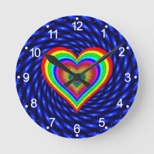 Valentinstag Rainbow Liebe Symbol-25543 Runde Wanduhr