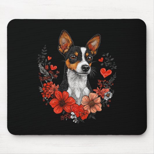 Valentinstag Ratt Terrier Hund Mousepad (Vorne)