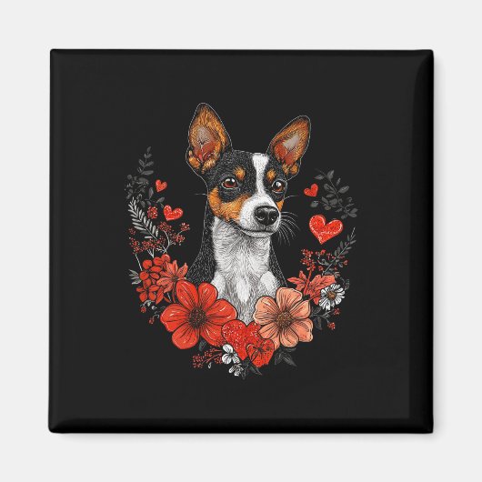 Valentinstag-Ratten-Terrier-Hund Magnet (Vorne)