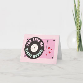 Valentinstag-Record-Player-Spin-Me-Round-Card Dankeskarte