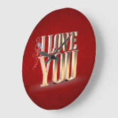 Valentinstag Red 3D I Liebe Sie Große Wanduhr (Winkel)