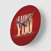 Valentinstag Red 3D I Liebe Sie Runde Wanduhr (Winkel)