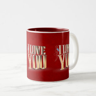 Valentinstag Red 3D I Liebe Sie Zweifarbige Tasse